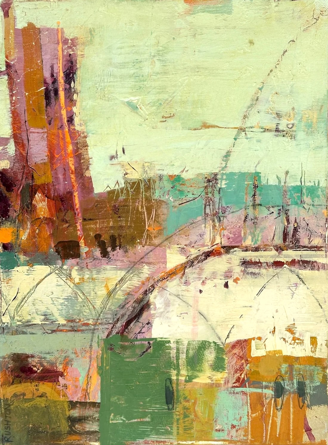 Abstract Acrylic Painting with Texture & Glaze | Kerry Rushton