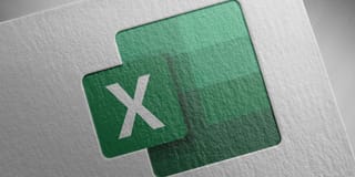 Microsoft Excel logo embossed on paper