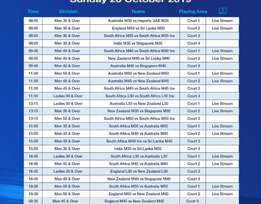 It’s game day!! Stay up-to-date with fixtures and scores W.I.C.F Masters World …