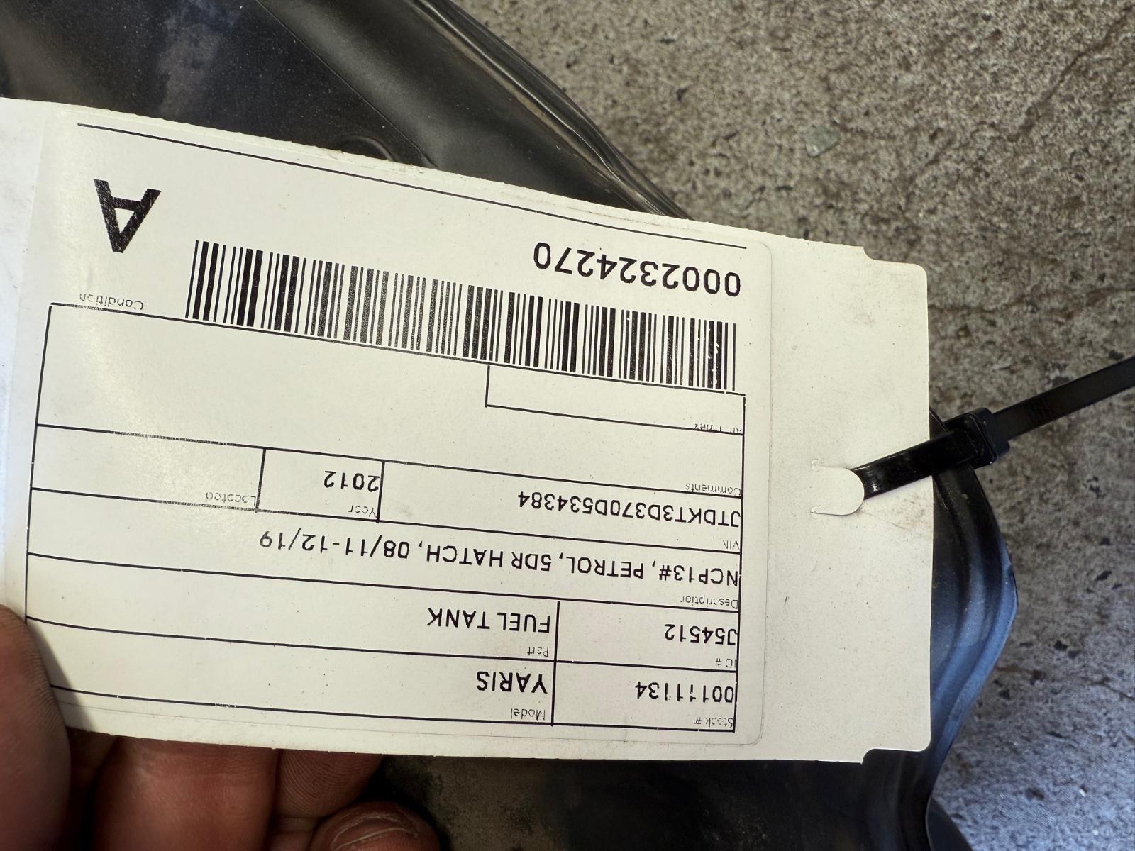 View Auto part Fuel Tank Toyota Yaris 2012