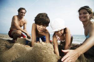 Family at the beach