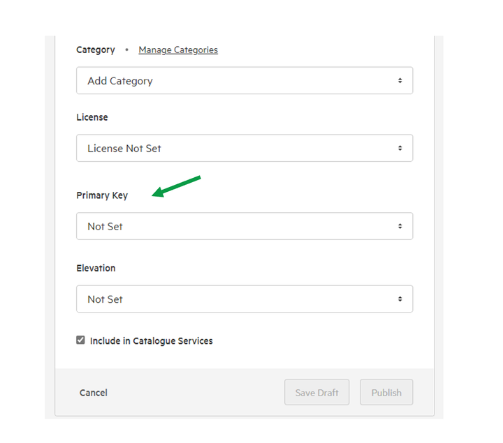 Set a primary key for a data layer Koordinates Help & Support