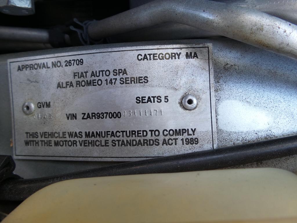 2002 Alfa Romeo 147 Airbag Module/Sensor View Auto part Airbag Module/Sensor Alfa Romeo 147 2002