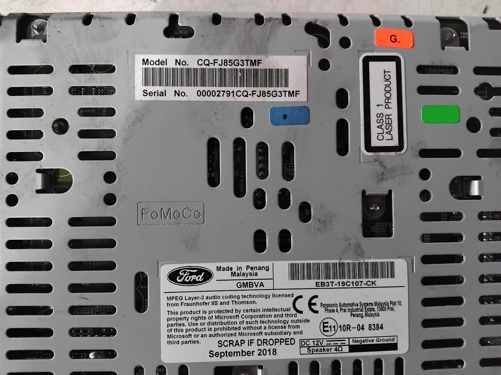 View Auto part Radio/Cd/Dvd/Sat/Tv Ford Everest 2018