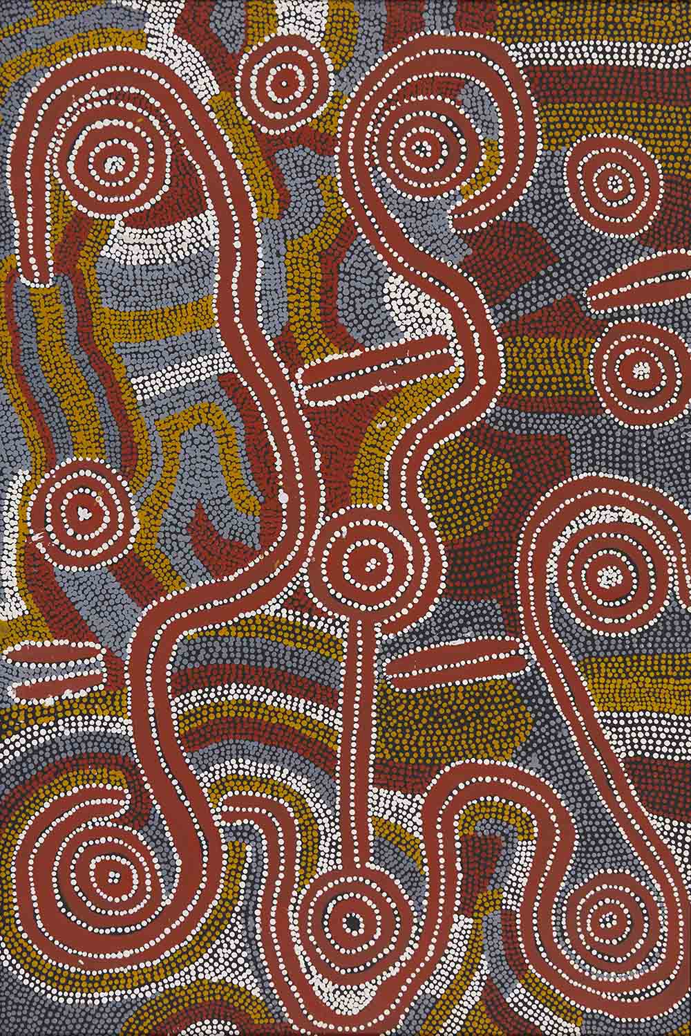 Paddy Nelson Tjupurrula Water (Ngapa) Dreaming at Waturlpunyu 1988 Sold for $3,750 IBP 11 April 2022