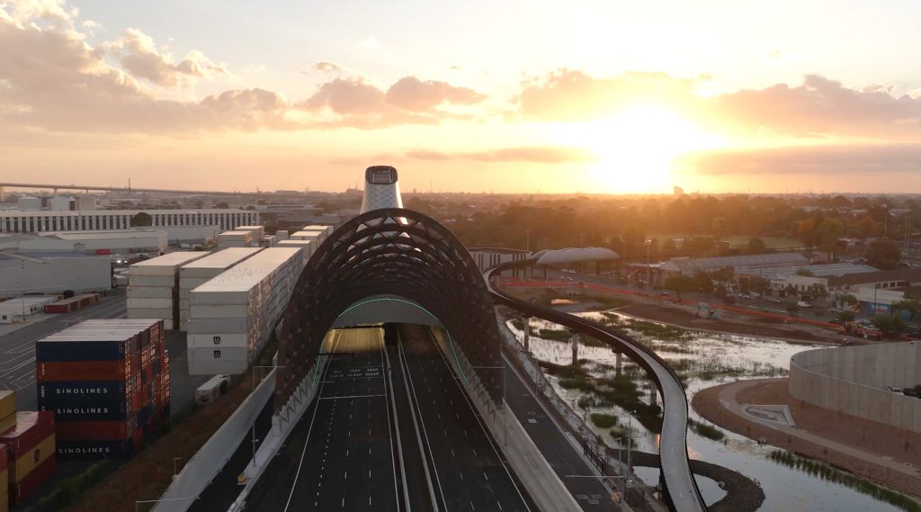 West Gate Tunnel Project sunset