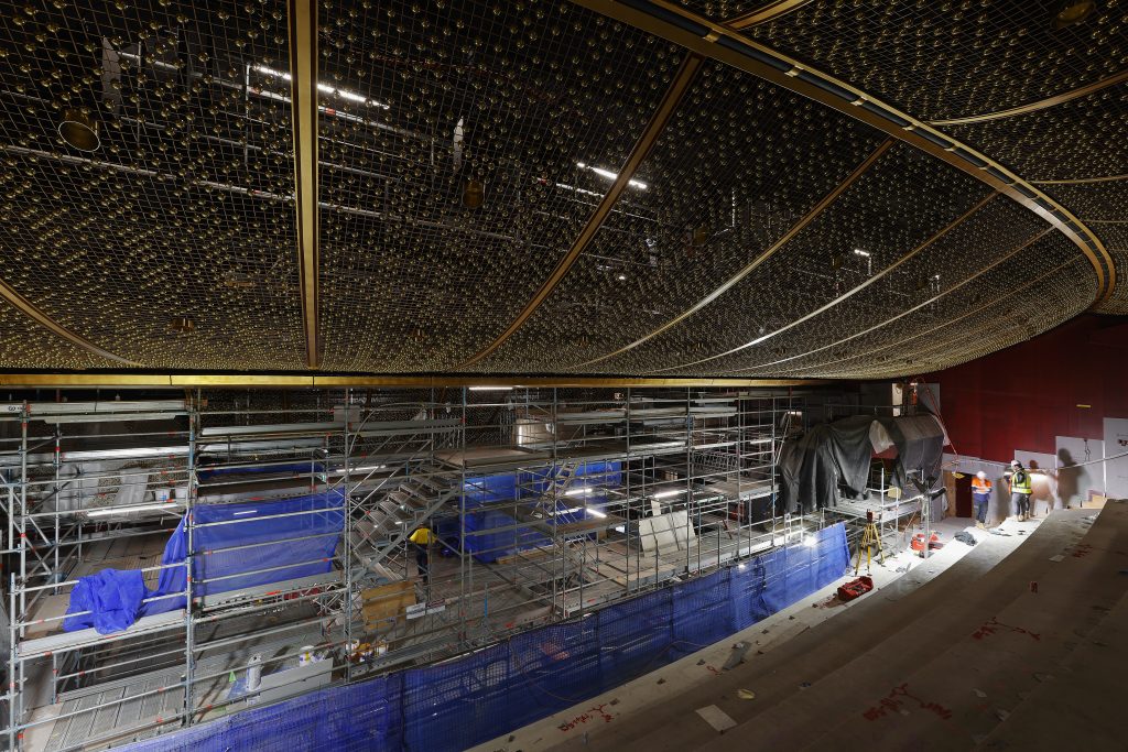 Ian Potter State Theatre ceiling in construction