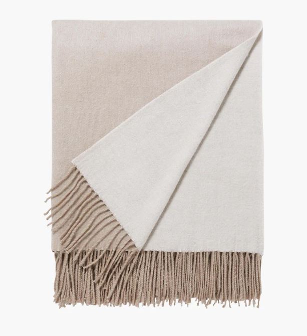 Mix Cashmere / Australian Wool Throw Oatmeal Loam