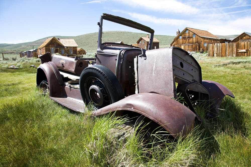 Old ford truck in field