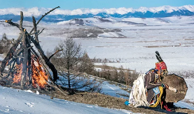 Mongolian Tsaatan (Reindeer tribe) shaman