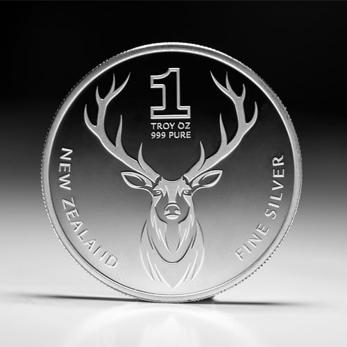 1oz NZ 'Trophy' Stag Proof Silver Coin Buy & Sell 1oz Silver Stag