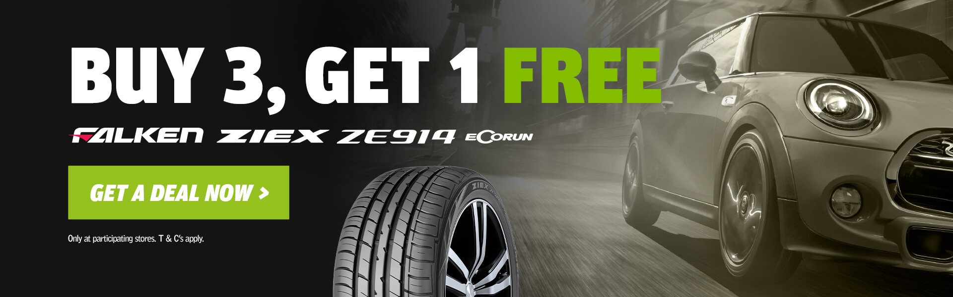 Buy 3 Get 1 Free ZIEX ZE914 Tyres