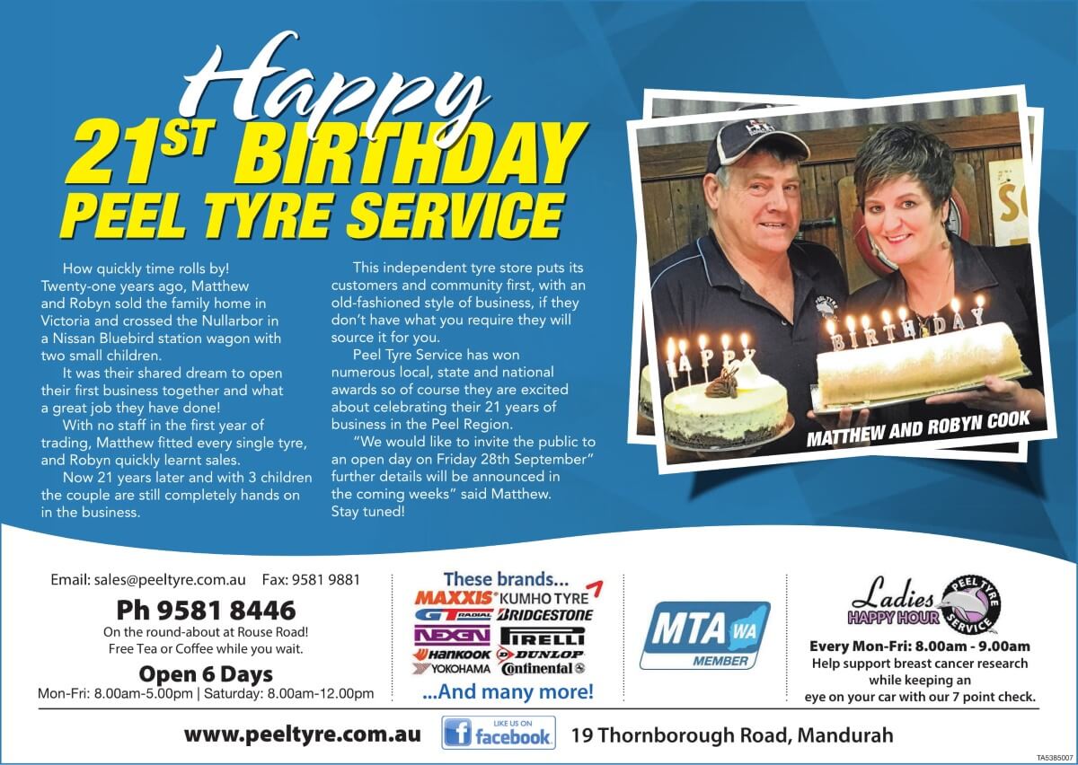 Peel Tyre Service 21st Birthday