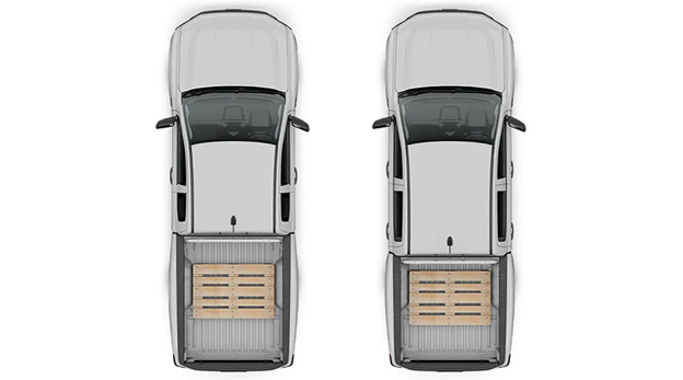 top-down view of vehicles with load examples