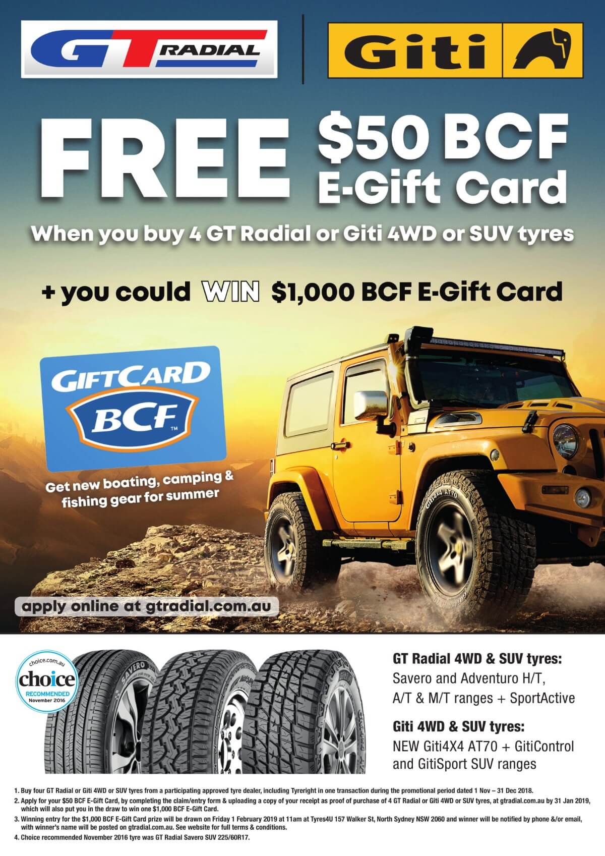 GT Radial Tyres November Specials