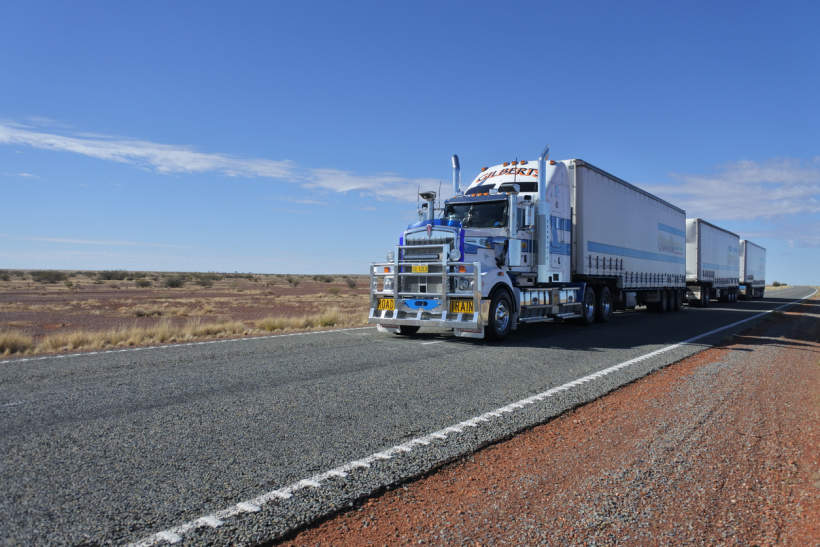 Road train in Central Australia