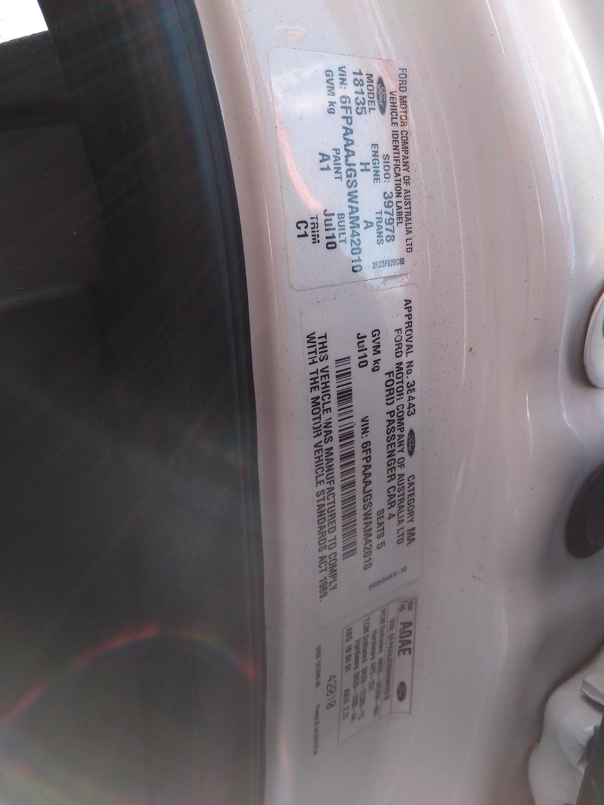 2010 Ford Falcon Airbag Module/Sensor View Auto part Airbag Module/Sensor Ford Falcon 2010