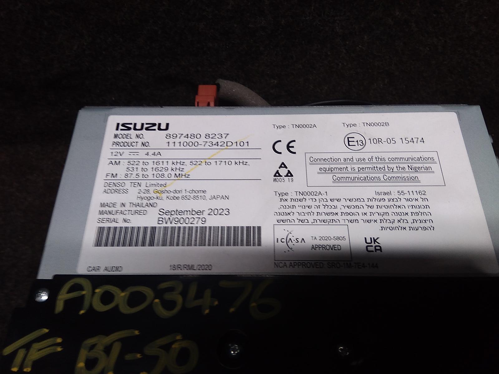 View Auto part Radio/Cd/Dvd/Sat/Tv Mazda Bt50 2023