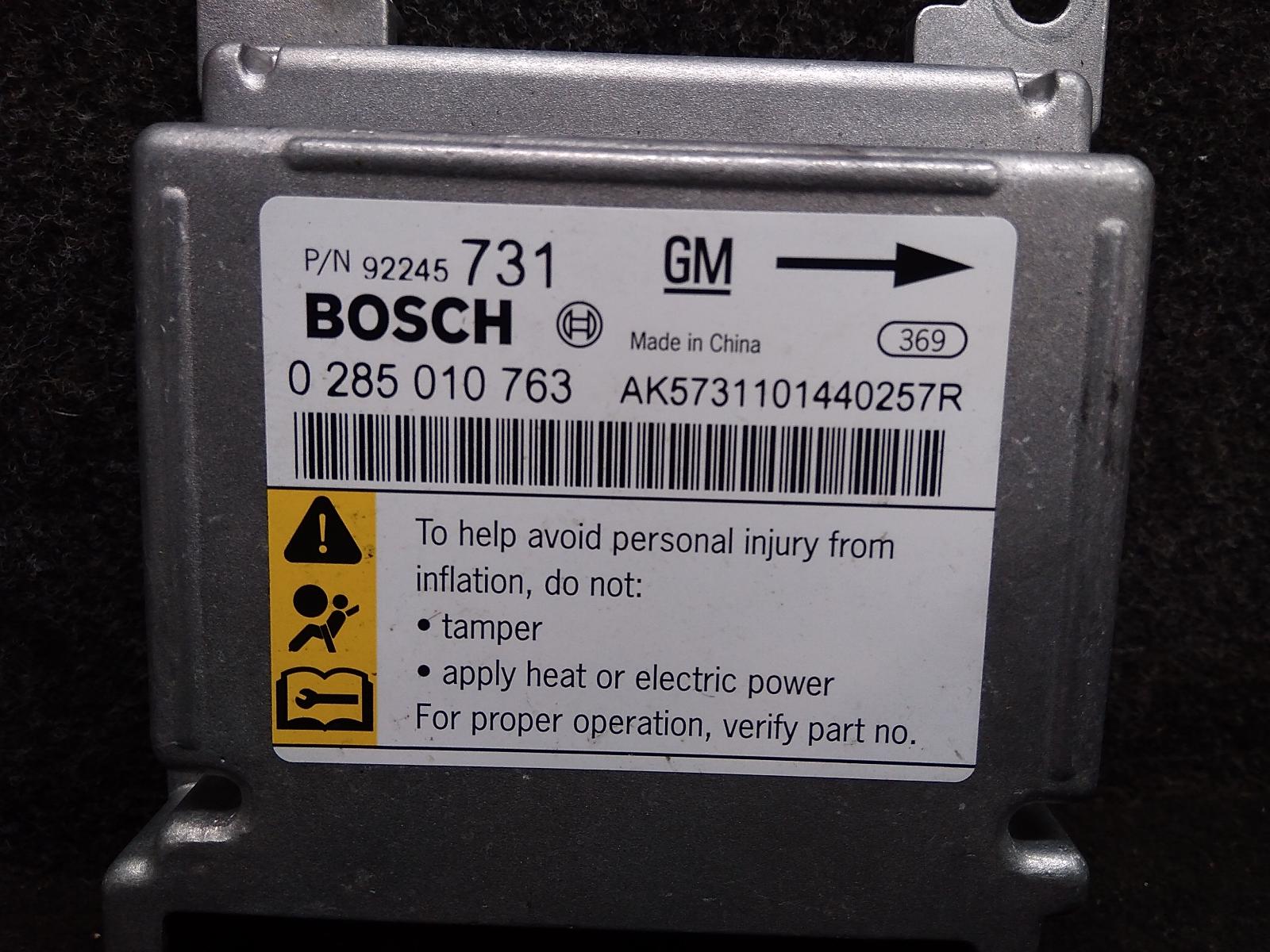 View Auto part Airbag Module/Sensor Holden Commodore 2010