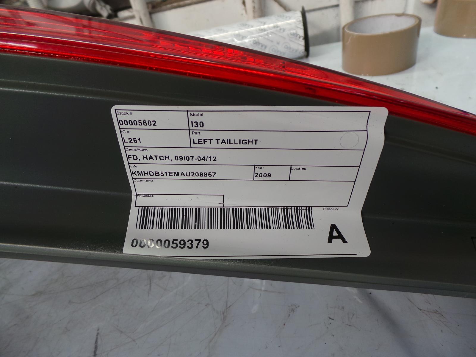 View Auto part Left Taillight Hyundai I30 2009