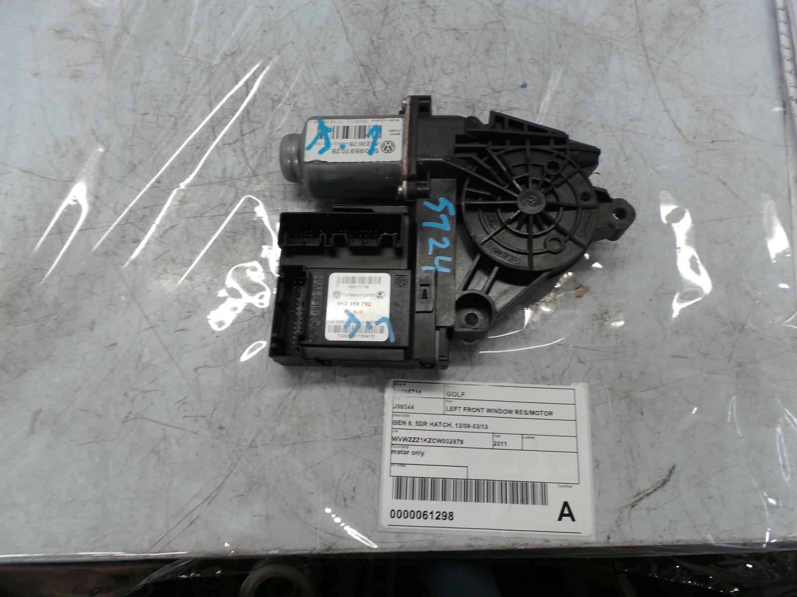 View Auto part Left Front Window Reg/Motor Volkswagen Golf 2011