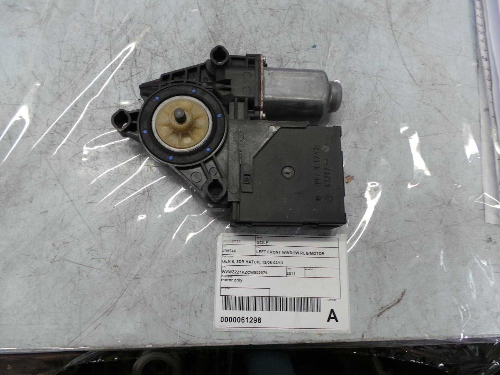 View Auto part Left Front Window Reg/Motor Volkswagen Golf 2011