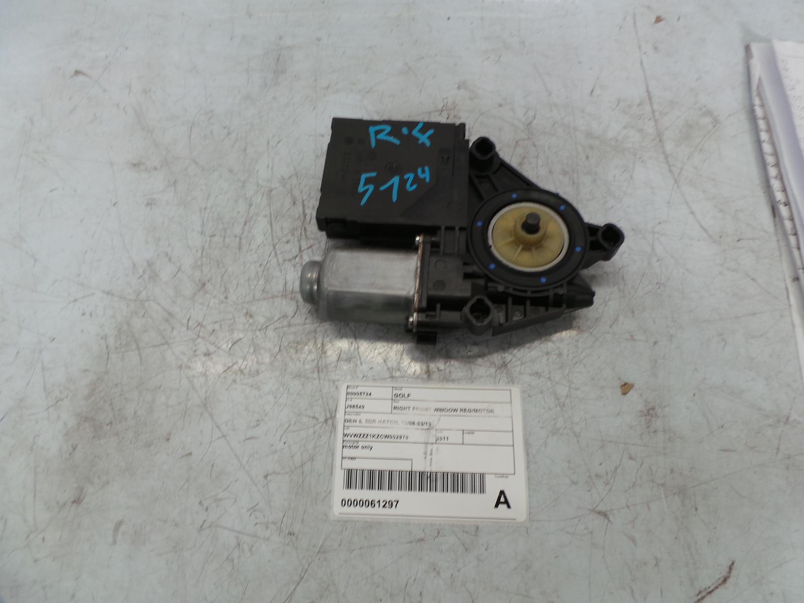 View Auto part Right Front Window Reg/Motor Volkswagen Golf 2011