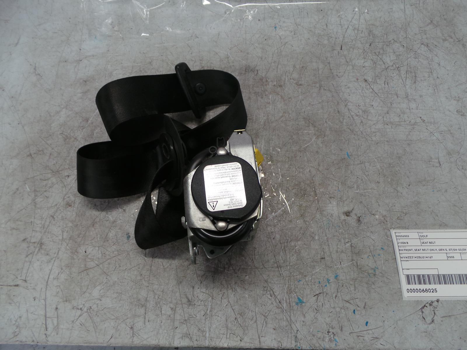 2005 Volkswagen Golf Seatbelt/Stalk View Auto part Seatbelt/Stalk Volkswagen Golf 2005