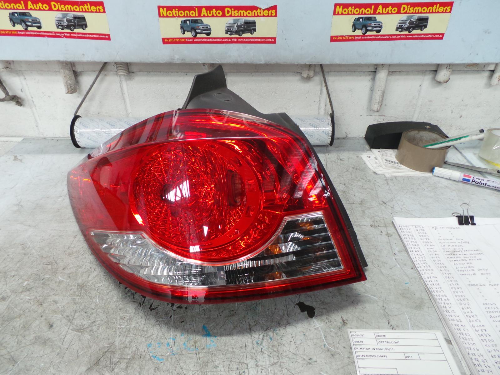 View Auto part Left Taillight Holden Cruze 2011
