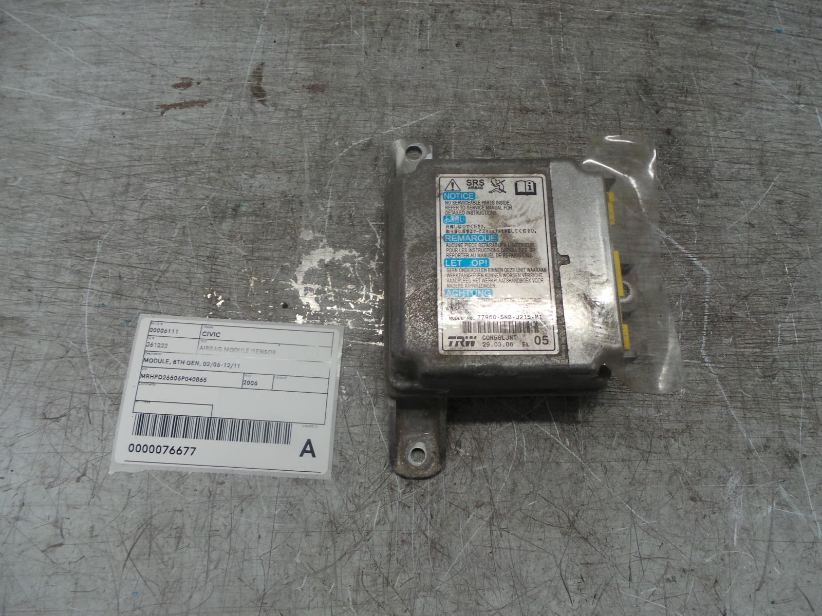 View Auto part Airbag Module/Sensor Honda Civic 2006