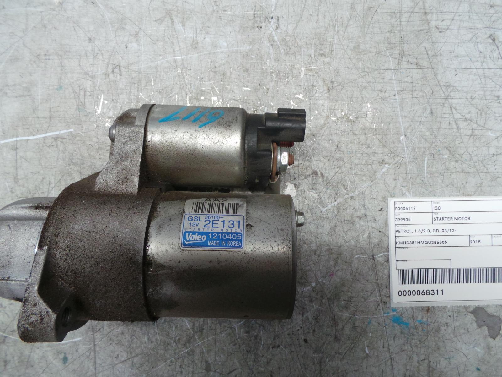HYUNDAI I30 STARTER MOTOR PETROL, 1.8/2.0, GD, 03/12 12 13 14 15 16 eBay