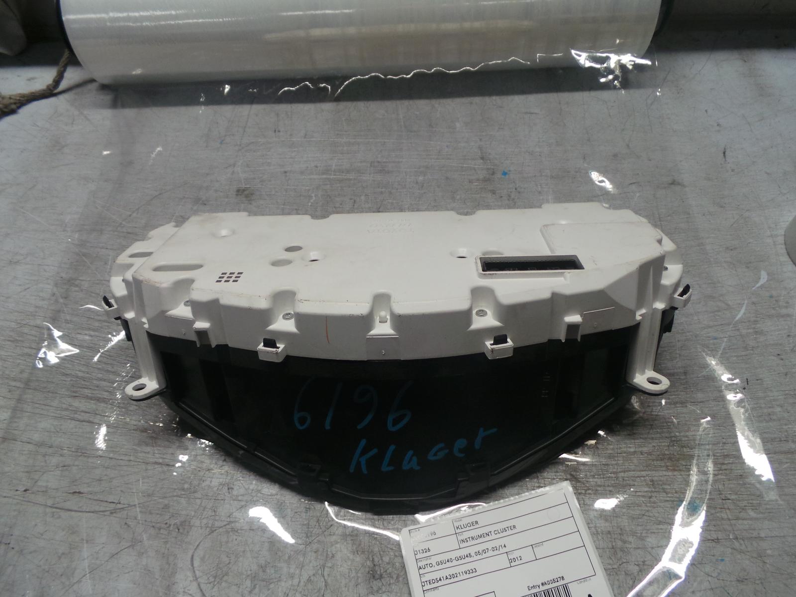 2012 Toyota Kluger Instrument Cluster View Auto part Instrument Cluster Toyota Kluger 2012