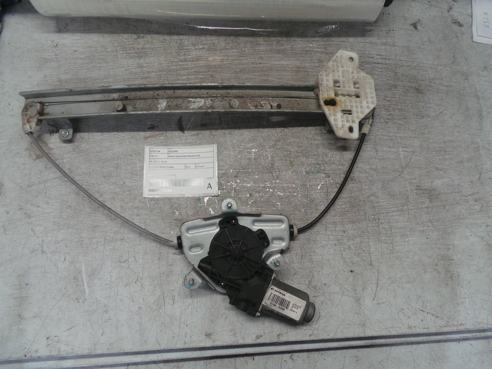 View Auto part Right Rear Wnd Reg/Motor Hyundai Accent 2016