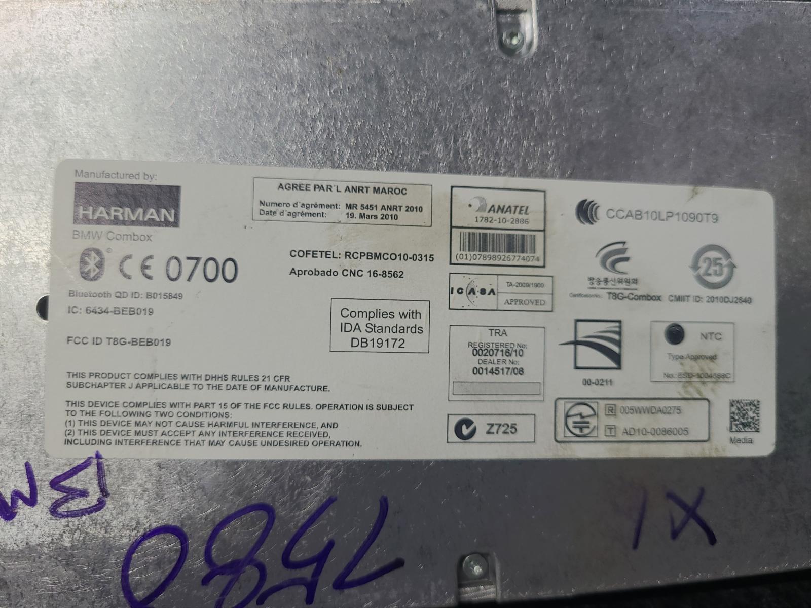 View Auto part Radio/Cd/Dvd/Sat/Tv Bmw X1 2014