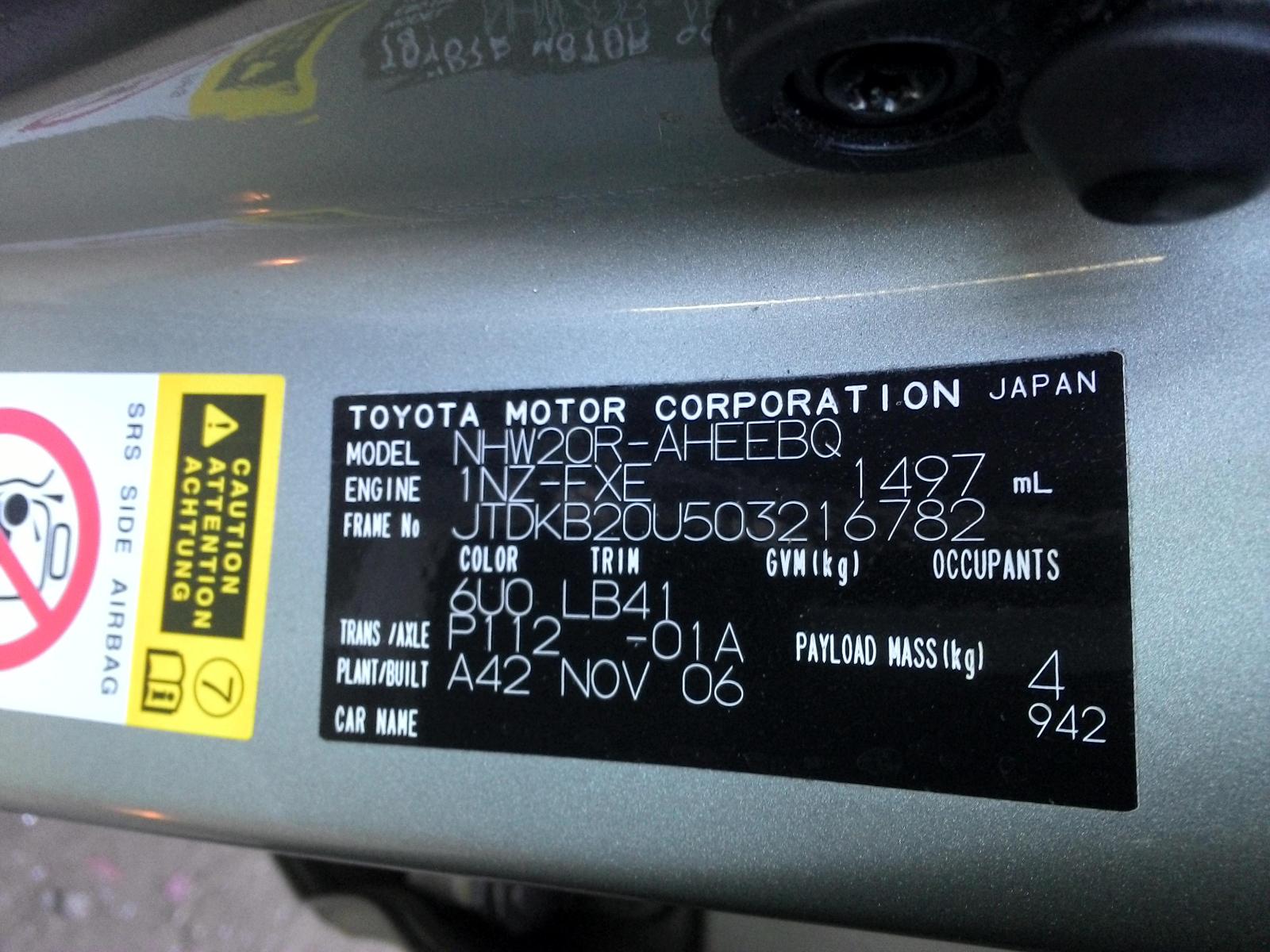View Auto part Right Front Window Reg/Motor Toyota Prius 2006