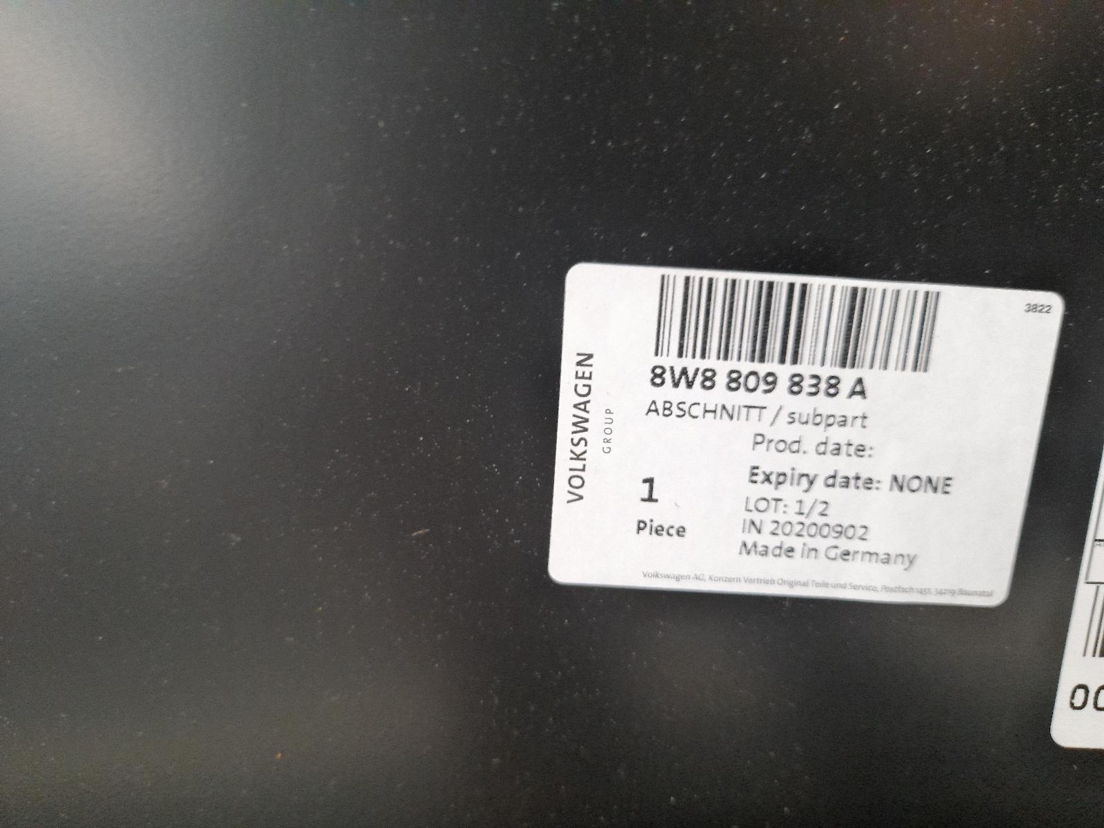 2020 Audi A5 Right Quarter Panel View Auto part Right Quarter Panel Audi A5 2020