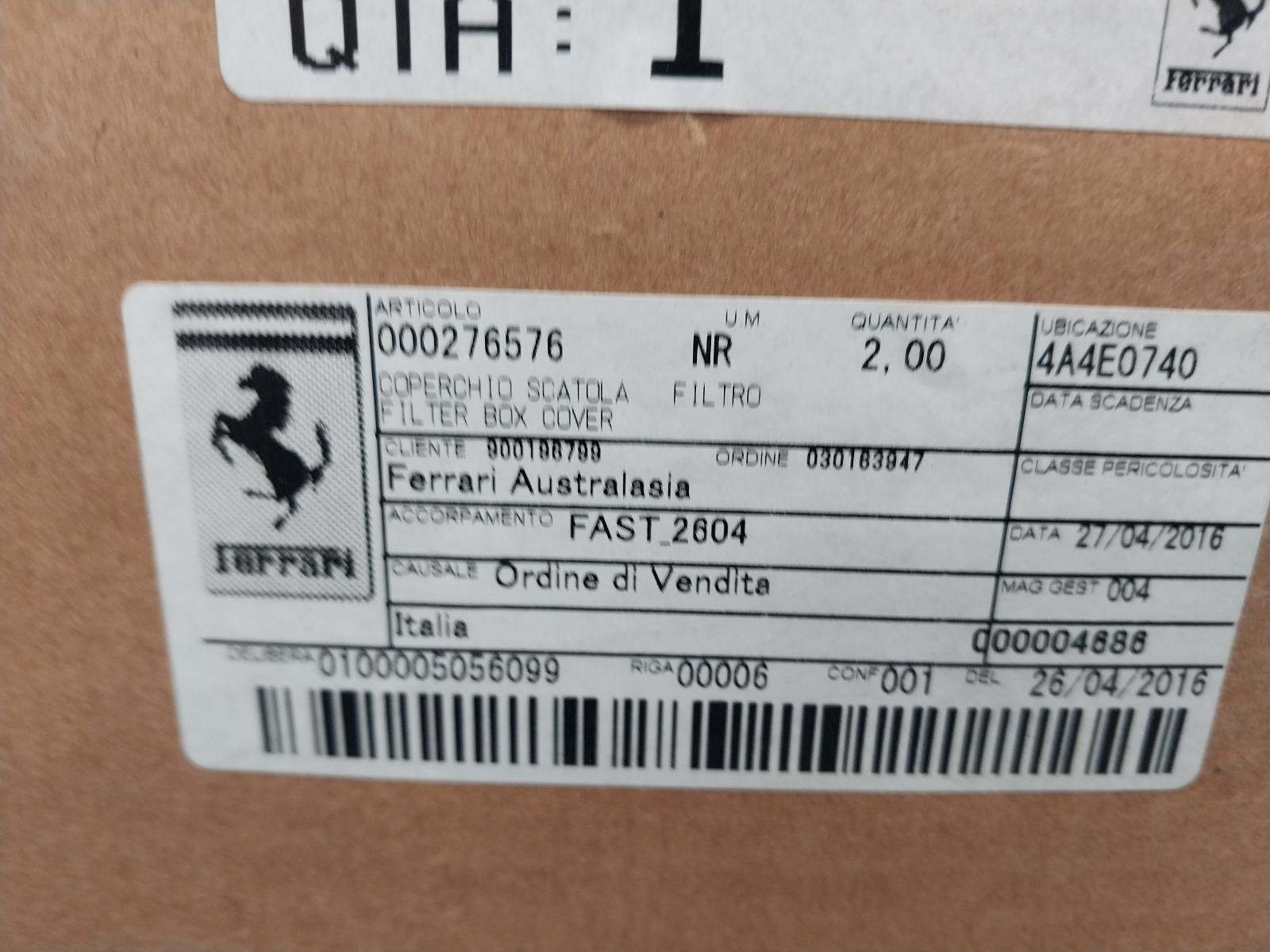 View Auto part Air Cleaner/Box Ferrari F12 2013