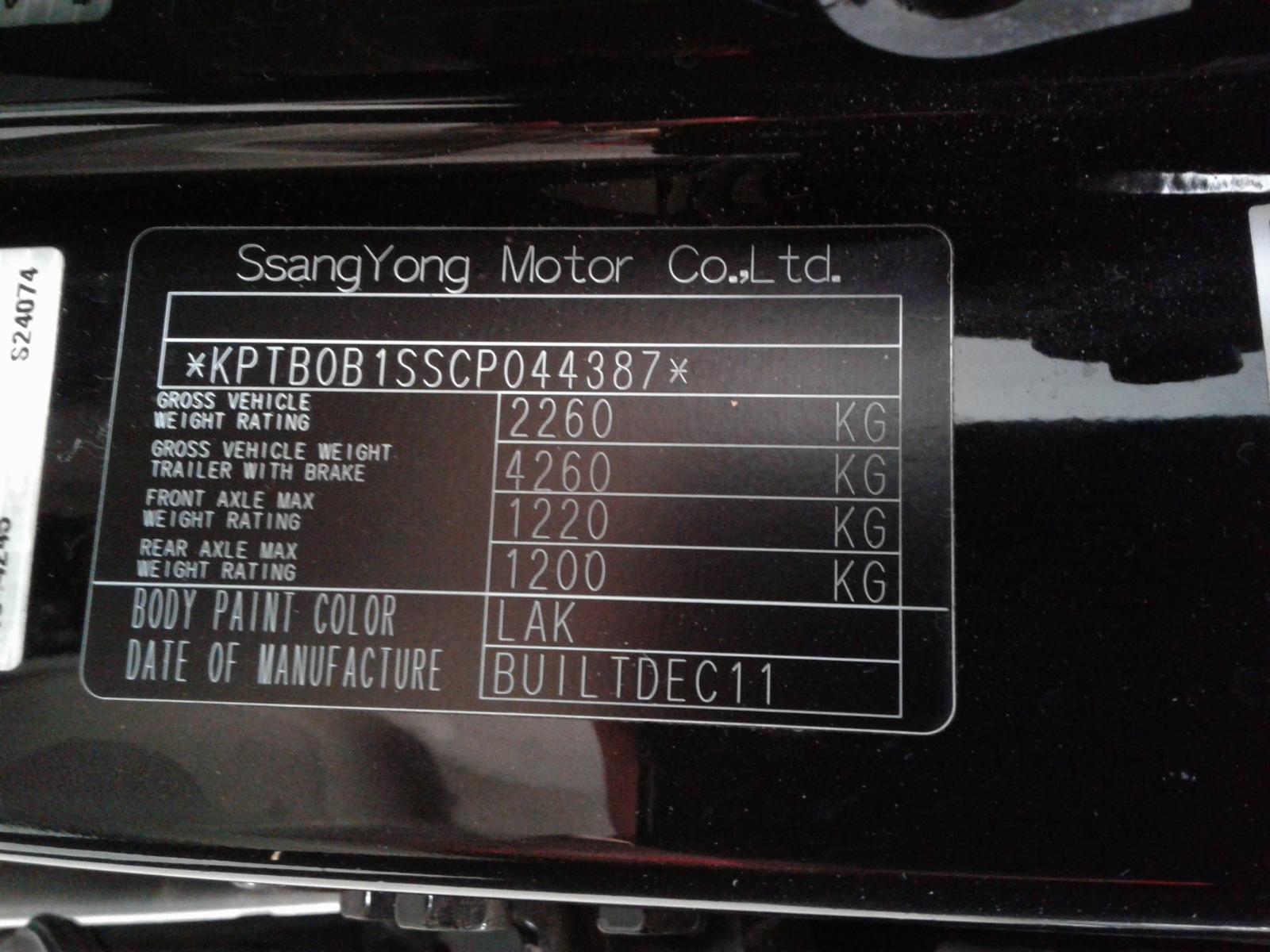 View Auto part Right Taillight Ssangyong Korando 2011