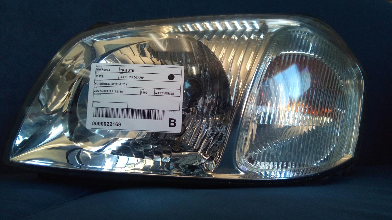 2002 Mazda Tribute Left Headlamp View Auto part Left Headlamp Mazda Tribute 2002