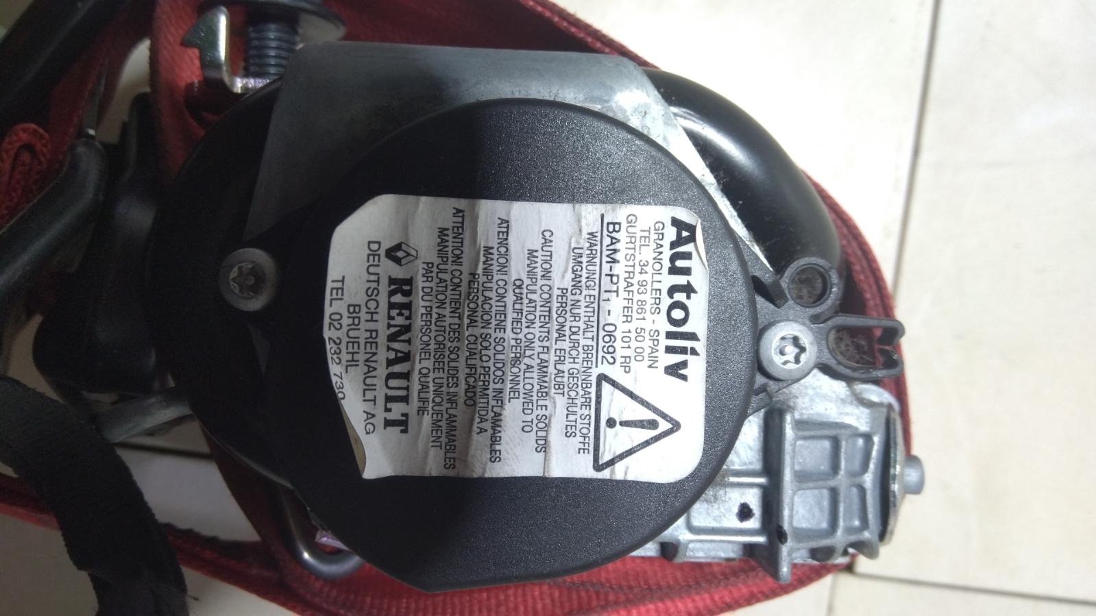 2014 Renault Megane Seatbelt/Stalk View Auto part Seatbelt/Stalk Renault Megane 2014