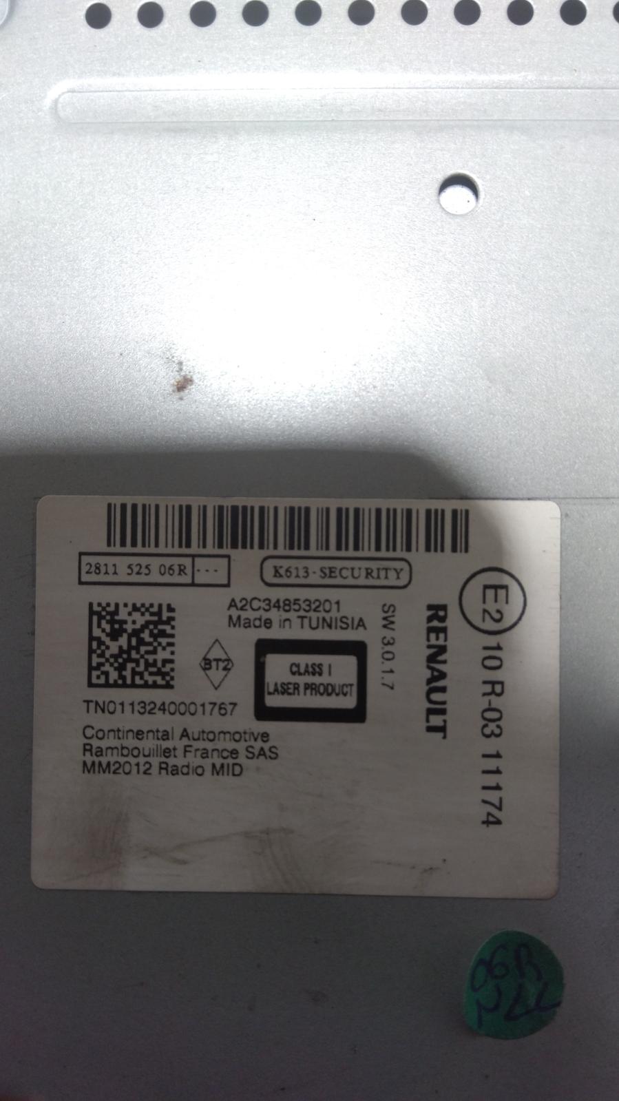 View Auto part Radio/Cd/Dvd/Sat/Tv Renault Megane 2014