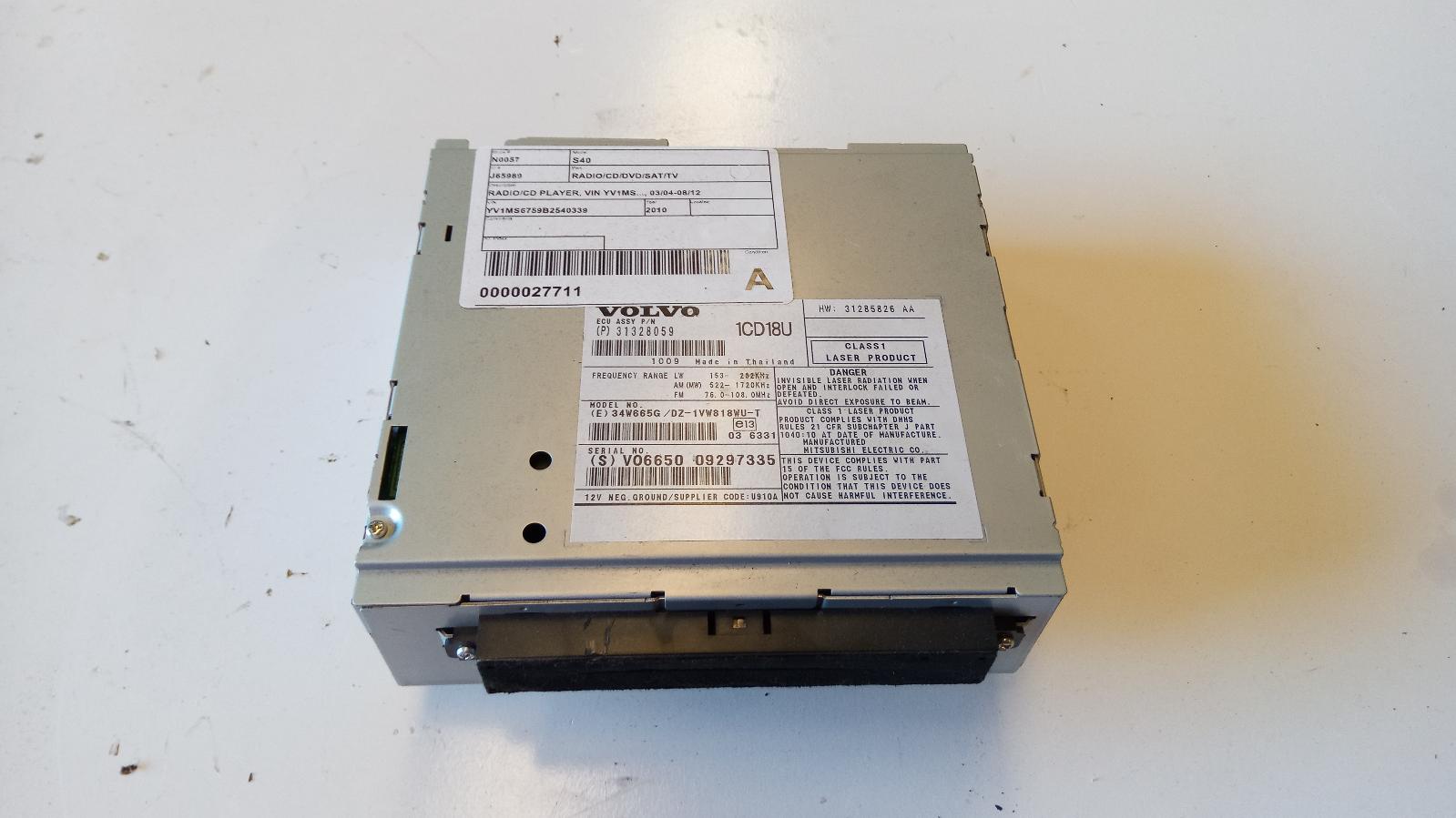 View Auto part Radio/Cd/Dvd/Sat/Tv Volvo S40 2010