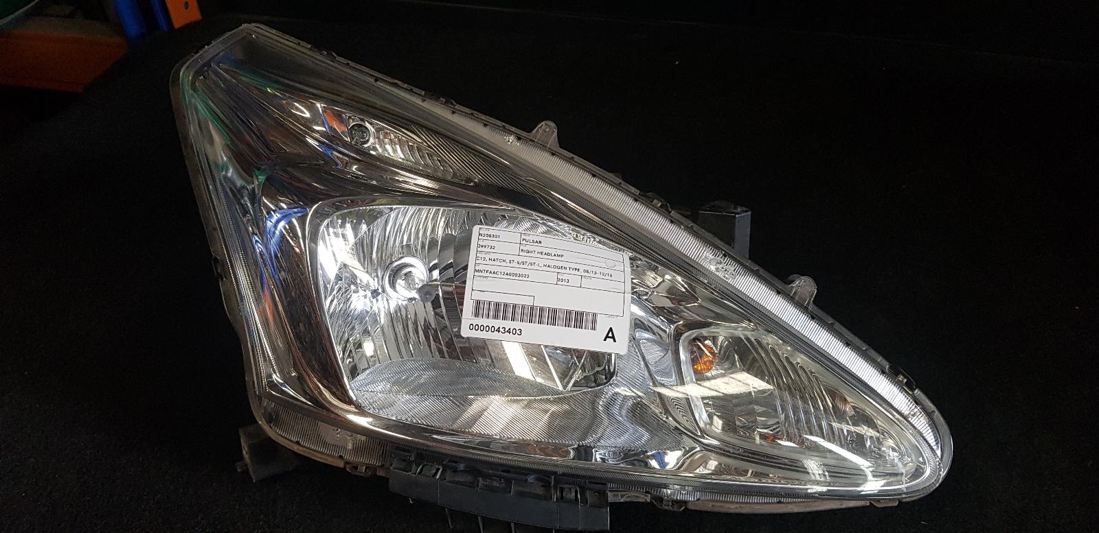 2013 Nissan Pulsar Right Headlamp View Auto part Right Headlamp Nissan Pulsar 2013