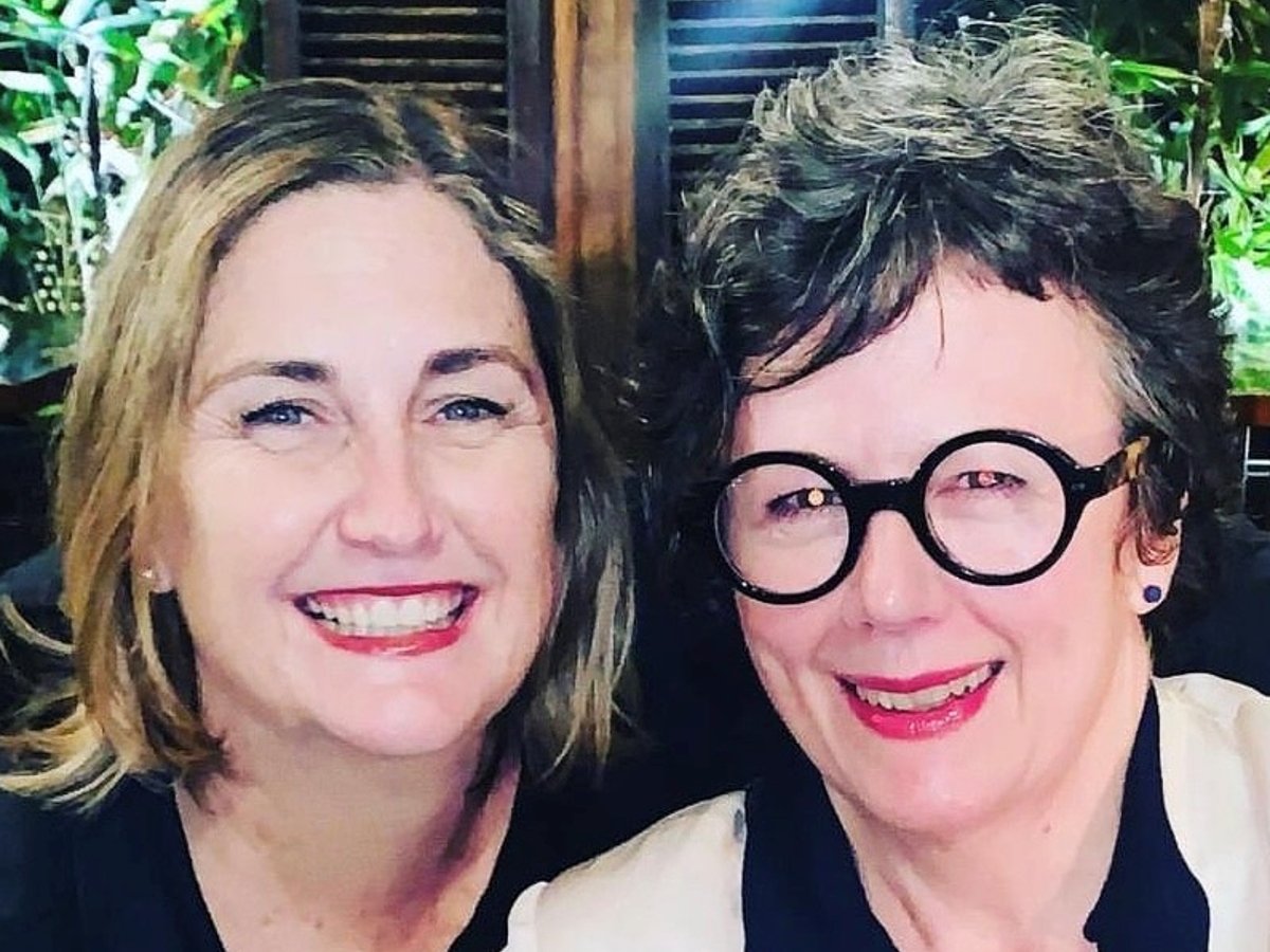 Leanne (left) with her friend Rowena (right)