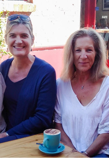 Melinda (left) with her friend Hester (right)