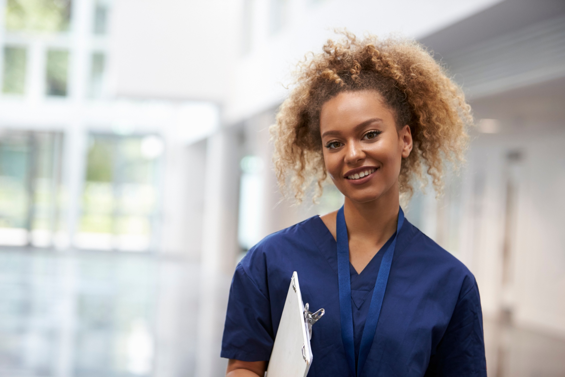 Young nurse wearing scrubs