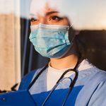health worker in surgical mask