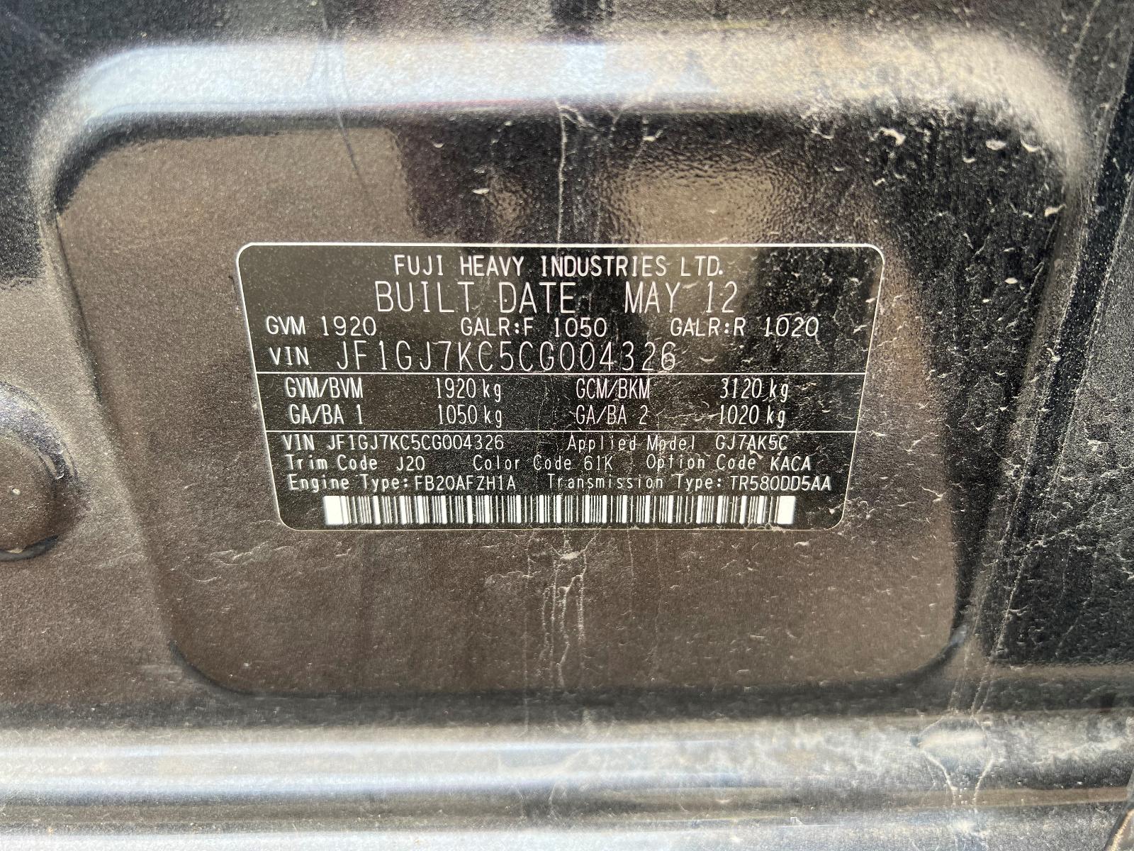 View Auto part Bootlid/Tailgate Subaru Impreza 2012