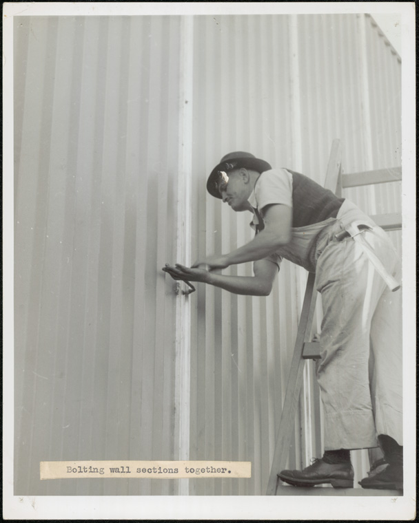 Daceyville Public School bolting wall sections together NSW State
