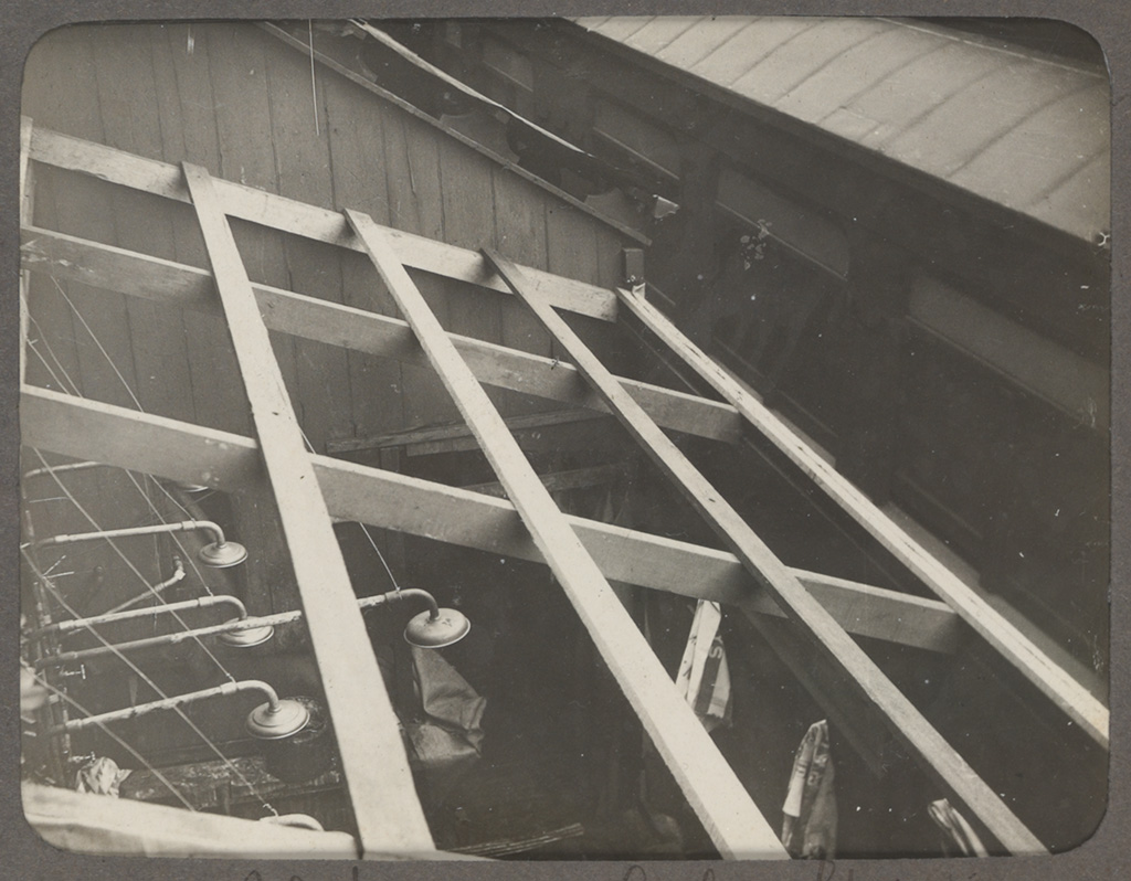 Photograph album of Eveleigh Workshops during the 1917 railway strike - Hot and cold showers Photograph album of Eveleigh Workshops during the 1917 railway strike - Hot and cold showers